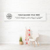 ビジネスロゴ |ミニマシンプルリストモダンホワイト12' 横断幕 (インサイチュ)