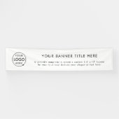 ビジネスロゴ |ミニマシンプルリストモダンホワイト12' 横断幕 (横)