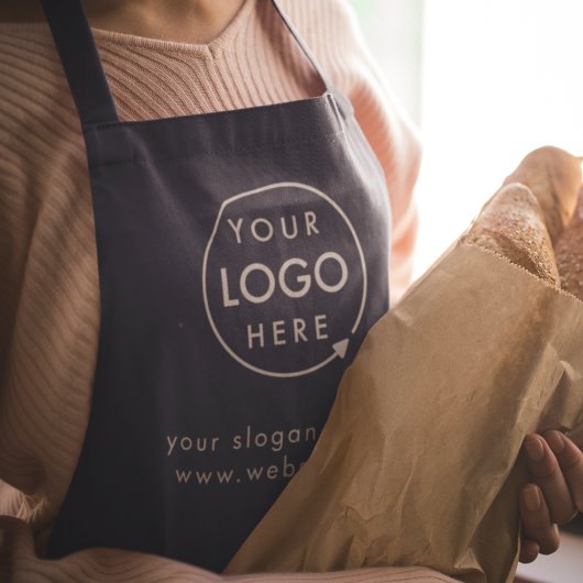 ビジネスロゴ |ミニマモダンリストのネイビーブルー エプロン