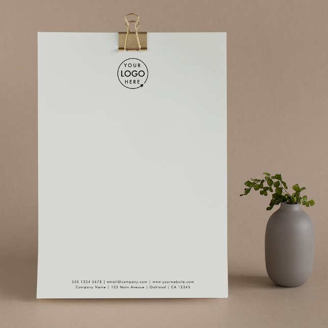 ビジネスロゴ |ミニマモダンリストシンプルグレー レターヘッド (Modern minimalist soft gray business letterhead by Guava - clean, sleek, and professional)