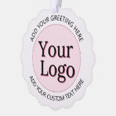 ビジネスロゴ |ミニマリストのクリーンシンプルクリスマス オーナメントカード (左)