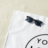 ビジネスロゴ |ミニマルシンプル主義クリーンホワイト ビーチタオル (インサイチュ)