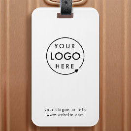 ビジネスロゴ |ミニマルシンプル主義クリーンホワイト ラゲッジタグ