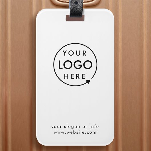 ビジネスロゴ |ミニマルシンプル主義クリーンホワイト ラゲッジタグ