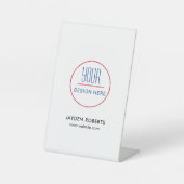 ビジネスロゴ |ミニマルモダンリストホワイトペデスタルS 台座サイン (正面)