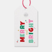 ビジネスロゴ メリー＆ブライト カラフル タイポグラフィ ギフトタグ (裏面)