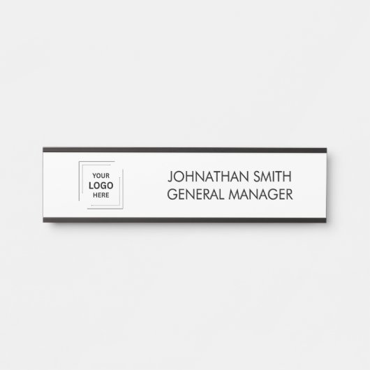 ビジネスロゴ | モダンカスタム社員のドア サインプレート (正面)