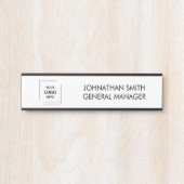 ビジネスロゴ | モダンカスタム社員のドア サインプレート (正面)