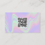ビジネスロゴ モダンQRコード ホログラフィック 名刺 (裏面)