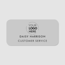 ビジネスロゴ |ライトグレーのモダン社員スタッフ 名札