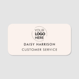 ビジネスロゴ |ライトピンクの社員モダンスタッフ 名札