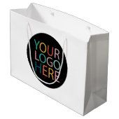 ビジネスロゴ | ロゴカスタム付きショッピングバッグ ラージペーパーバッグ (裏面アングル)