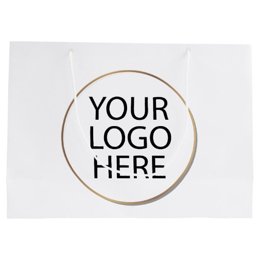 ビジネスロゴ | ロゴカスタム付きショッピングバッグ ラージペーパーバッグ (裏面)