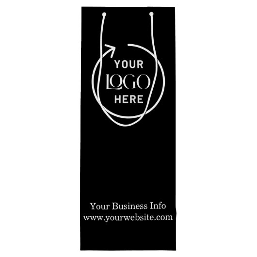 ビジネスロゴ |会社企業のミニマリストワイン ワインギフトバッグ (裏面)