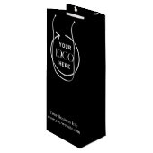 ビジネスロゴ |会社企業のミニマリストワイン ワインギフトバッグ (正面アングル)