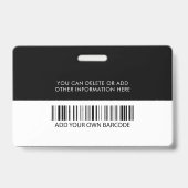 ビジネスロゴ | 写真名バーコード従業員 バッジ (裏面)