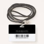 ビジネスロゴ | 写真名バーコード従業員 バッジ (裏面ランヤード)