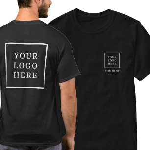 ビジネスロゴ(前後)スタッフネーム会社 Tシャツ