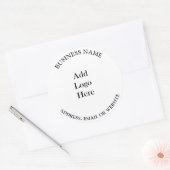 ビジネスロゴ、名前、Webサイトまたは電子メールの追加 ラウンドシール (封筒)