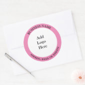 ビジネスロゴ、名前、Webサイトまたは電子メールの追加 ラウンドシール (封筒)