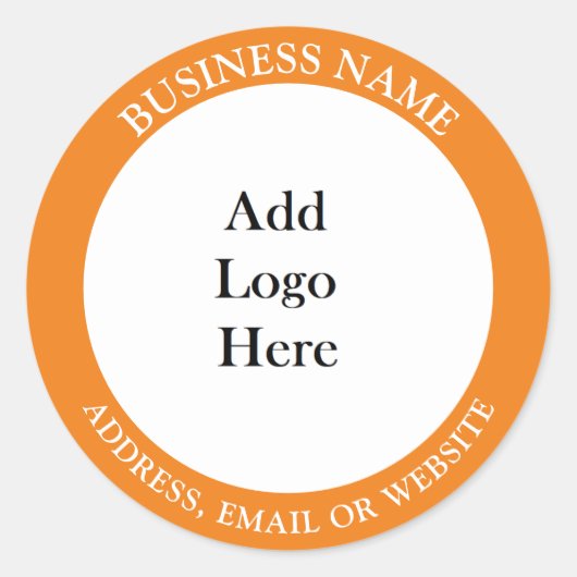 ビジネスロゴ、名前、Webサイトまたは電子メールの追加 ラウンドシール (正面)