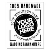 ビジネスロゴ、名前、Webサイト、ソーシャル、手作り ラバースタンプ (インプリント)