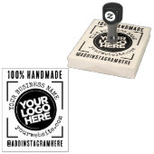 ビジネスロゴ、名前、Webサイト、ソーシャル、手作り ラバースタンプ (押印)