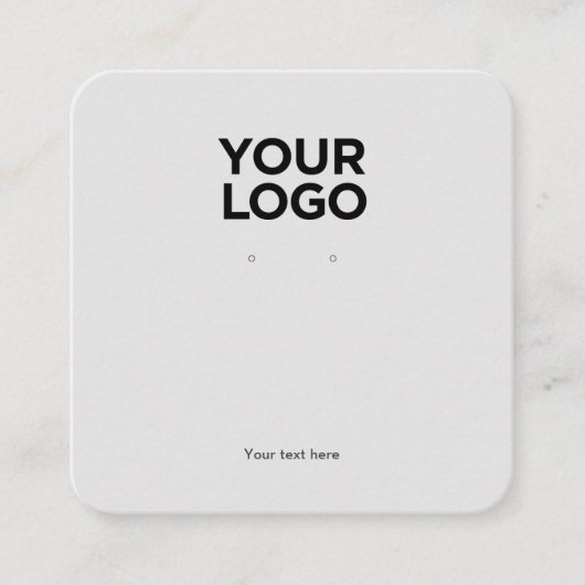 ビジネスロゴ – 四角四角のイヤリング表示カード スクエア名刺 (正面)