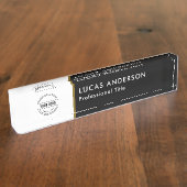 ビジネスロゴ |従業員モダンマネージャーのタイトルバー デスクネームプレート (側面)