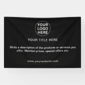 ビジネスロゴ&文字プロフェッショナルブラック&ホワイト 横断幕 (横)