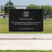 ビジネスロゴ&文字プロフェッショナルブラック&ホワイト 横断幕 (インサイチュ)