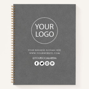 ビジネスロゴ&文字会社ブランドレザー ノートブック