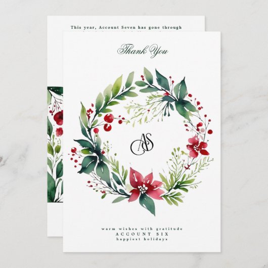 ビジネスロゴ |最も幸せな休日リース シーズンカード (正面/裏面)