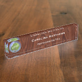 ビジネスロゴ – 木材 デスクネームプレート (側面)