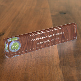 ビジネスロゴ – 木材 デスクネームプレート