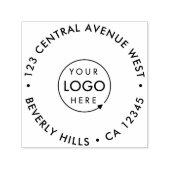 ビジネスロゴ | 現代の丸型返送先住所 セルフインキングスタンプ (デザイン)