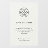 ビジネスロゴ | 現代的でシンプルな灰色のプロモーショナル ウィンドウサイン (シート)