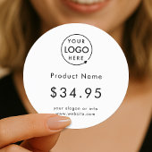 ビジネスロゴ |白シンプル価格ラベルシール ラウンドシール