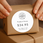 ビジネスロゴ |白シンプル価格ラベルシール ラウンドシール