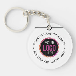 ビジネスロゴ |白ミニマルシンプルプロフェッショナル キーホルダー