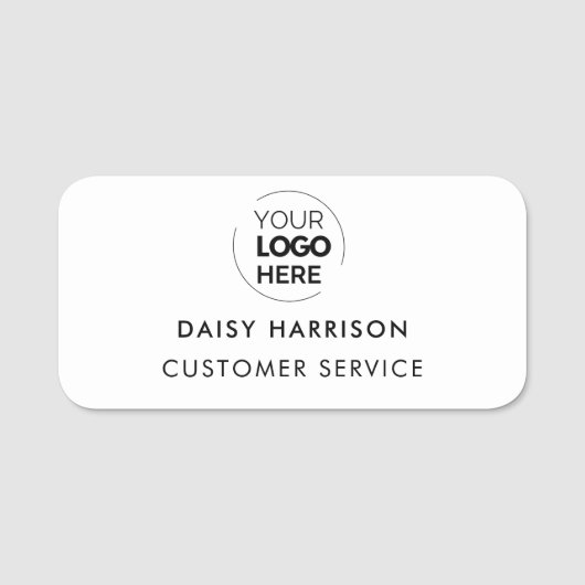 ビジネスロゴ |白人社員モダンスタッフ 名札 (正面)