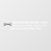 ビジネスロゴ+白文字横型ビニールカー ウィンドウサイン (シート)