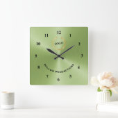 ビジネスロゴ（緑） スクエア壁時計 (ホーム)
