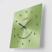 ビジネスロゴ（緑） スクエア壁時計 (傾斜)