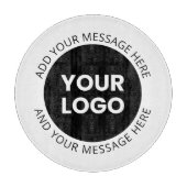 ビジネスロゴ&編集可能文字ホワイト&ブラック カッティングボード (正面)