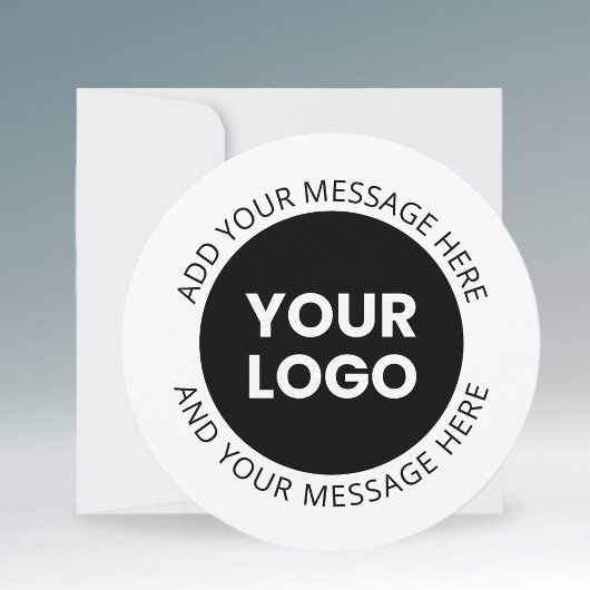 ビジネスロゴ&編集可能文字ホワイト&ブラック シーズンカード