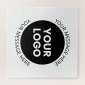 ビジネスロゴ&編集可能文字ホワイト&ブラック ジグソーパズル (横)