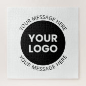 ビジネスロゴ&編集可能文字ホワイト&ブラック ジグソーパズル (縦)