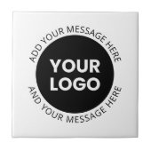 ビジネスロゴ&編集可能文字ホワイト&ブラック タイル (正面)