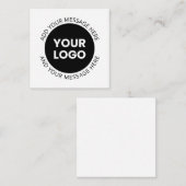 ビジネスロゴ&編集可能文字ホワイト&ブラック ノートカード (正面/裏面)